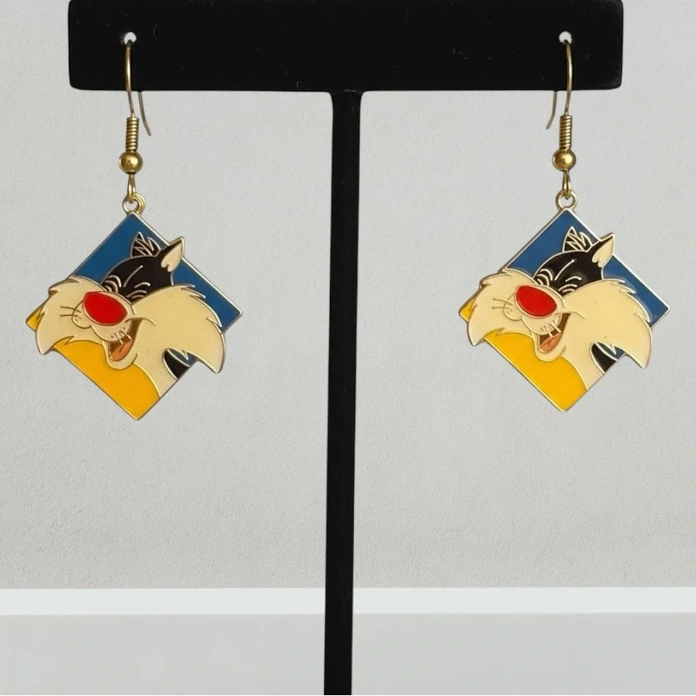 Vintage 1993 Looney Tunes Sylvester Earrings Warner Bros Gift Creations